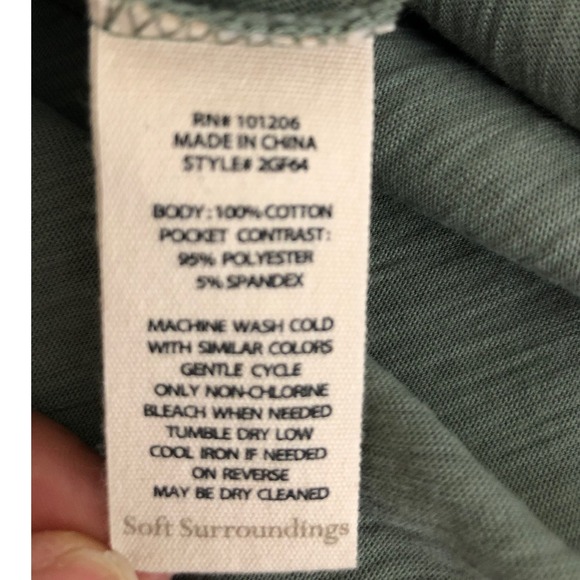 Soft Surroundings Danielle Button Shirt Dress Olive Green XL  Pockets Stretch - Picture 6 of 16